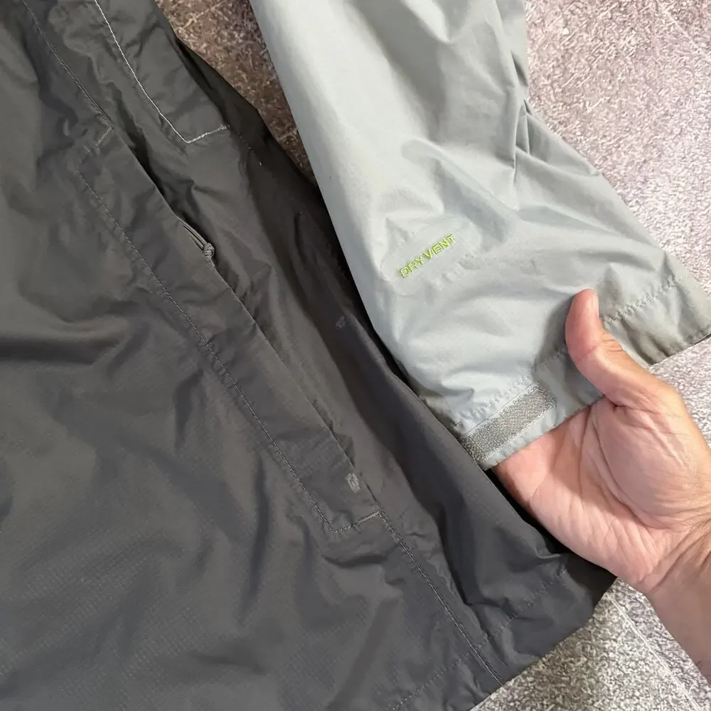 Men's The North Face Dryvent Gray Color Block Hooded Zip Rain Coat Jacket Sz L
